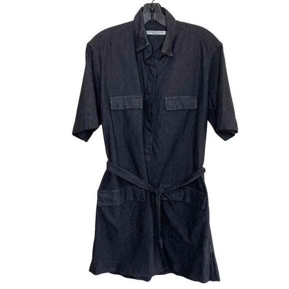 Show Me Your MuMu Dresses & Skirts - BROOKLYN TAILORS Womens Sz Small S Cotton Shirt Dress EUC Short Sleeve Blue